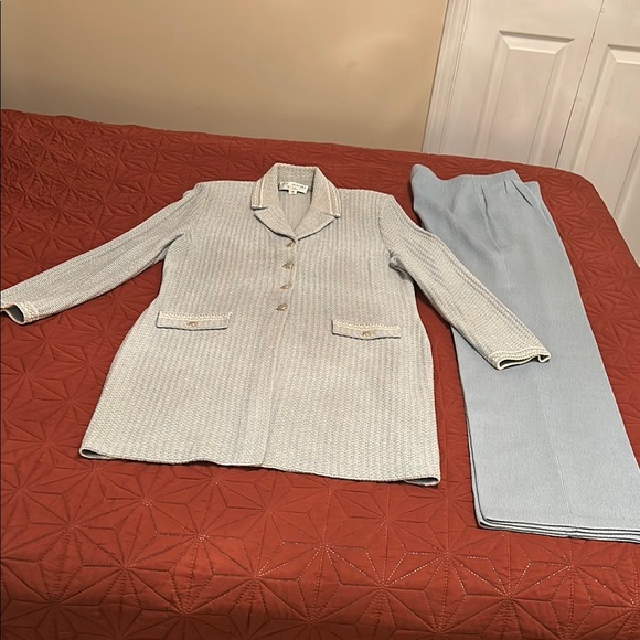 St. John Light Blue Pantsuit